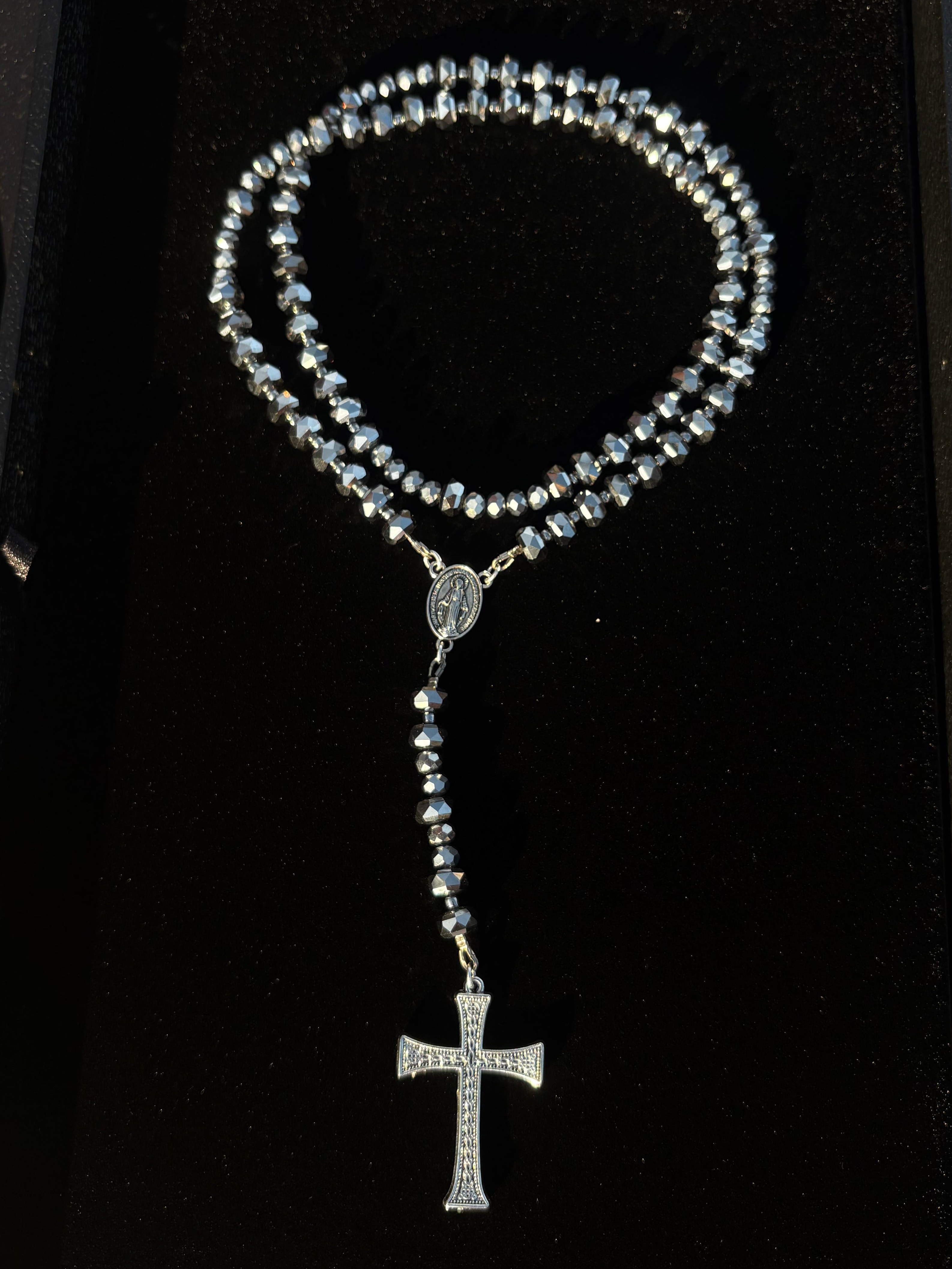 Silver rosary